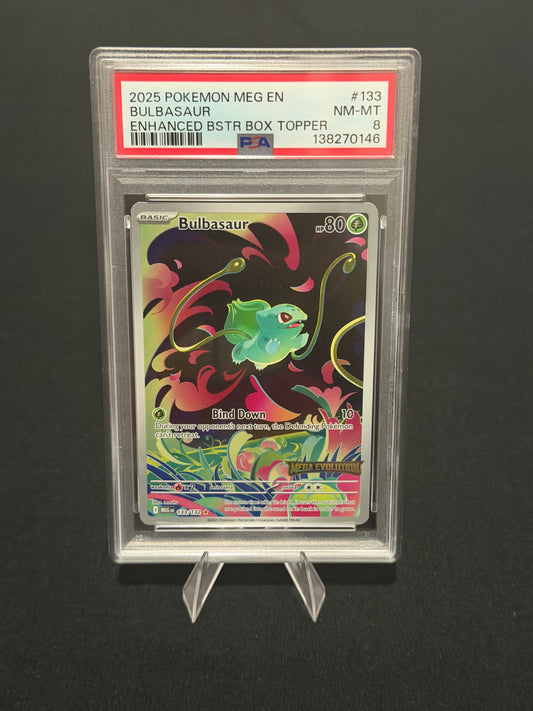 Bulbasaur Full Art PSA 8 - Mega Evolution Stamped Promo